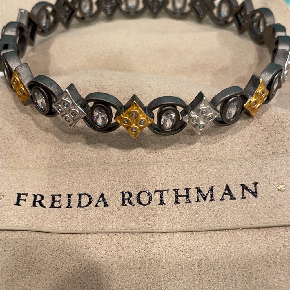 Freida Rothman Solid Sterling Silver,18k Good plate Bracelet. NWT - Picture 6 of 9